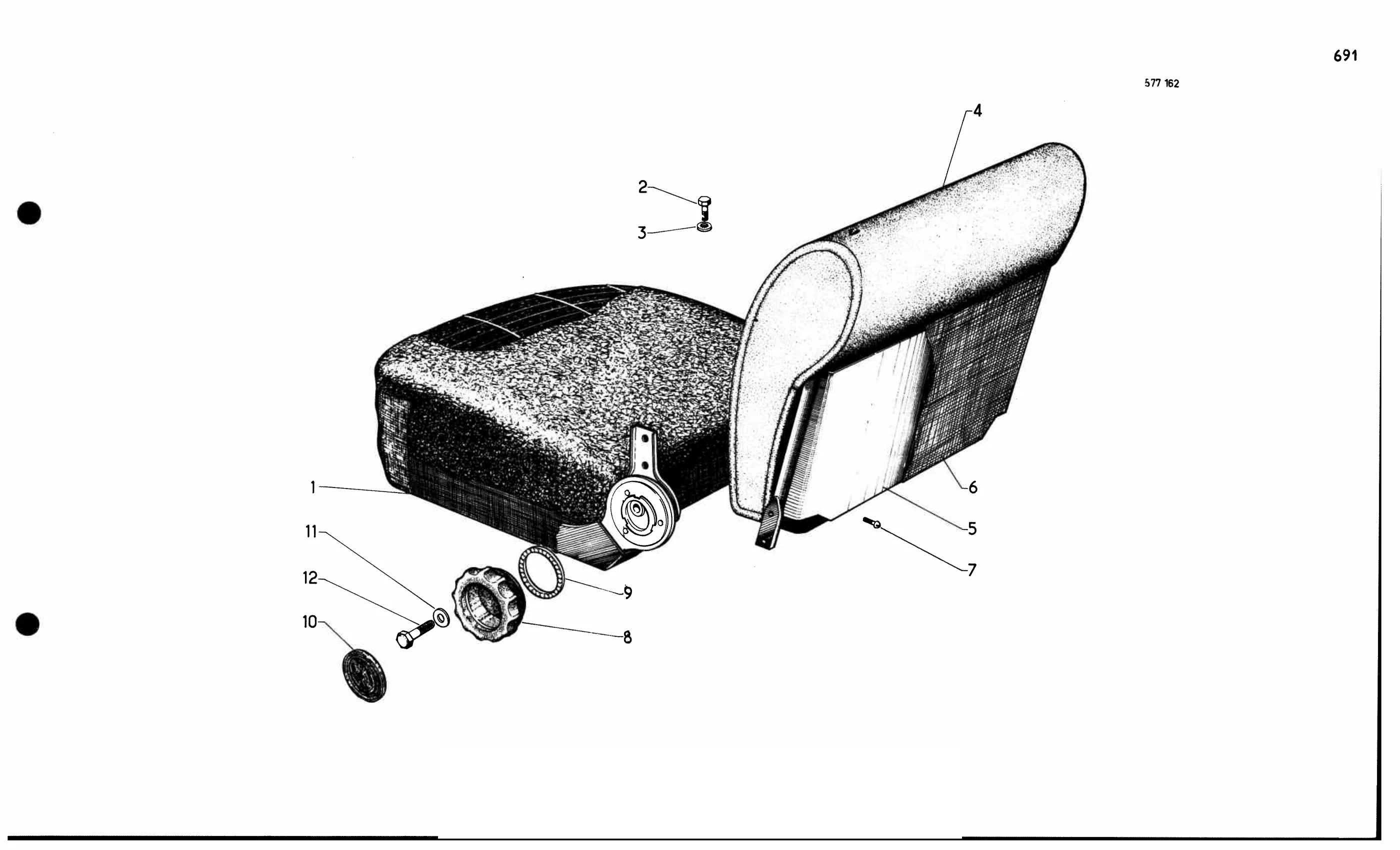 Fr. seat armatures, page 604 of 688 — 577 Parts Catalogue — Volume I