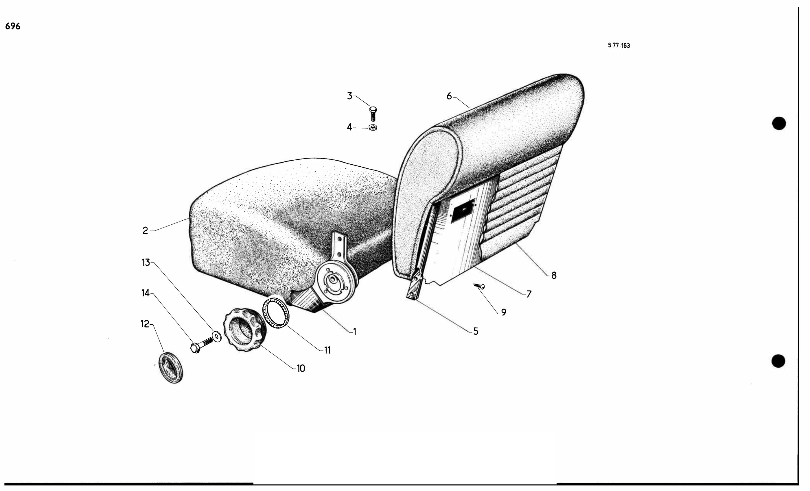 Fr. seats PA, page 608 of 688 — 577 Parts Catalogue — Volume I