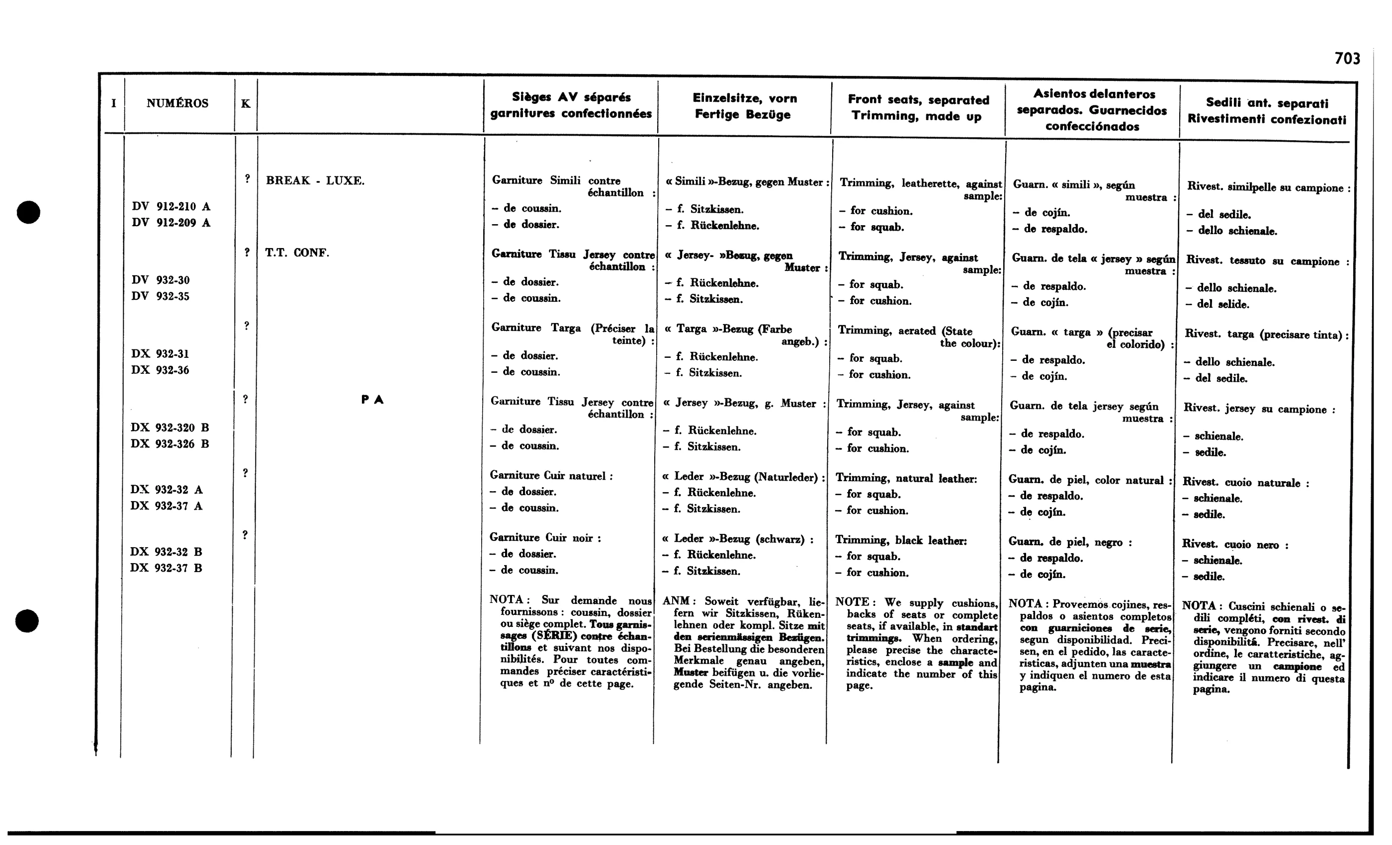 Front armrest, page 616 of 688 — 577 Parts Catalogue — Volume I