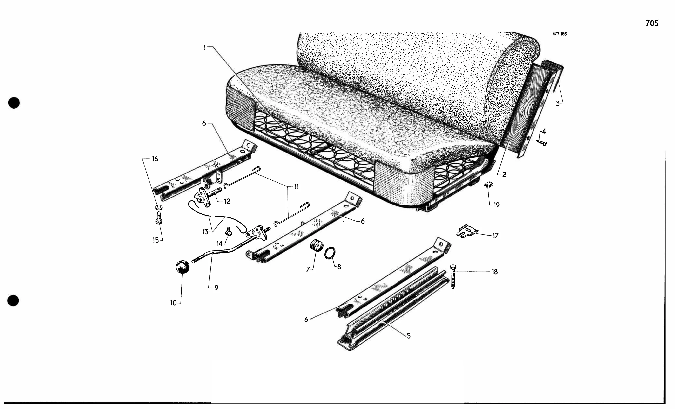 Front bench seat, page 617 of 688 — 577 Parts Catalogue — Volume I