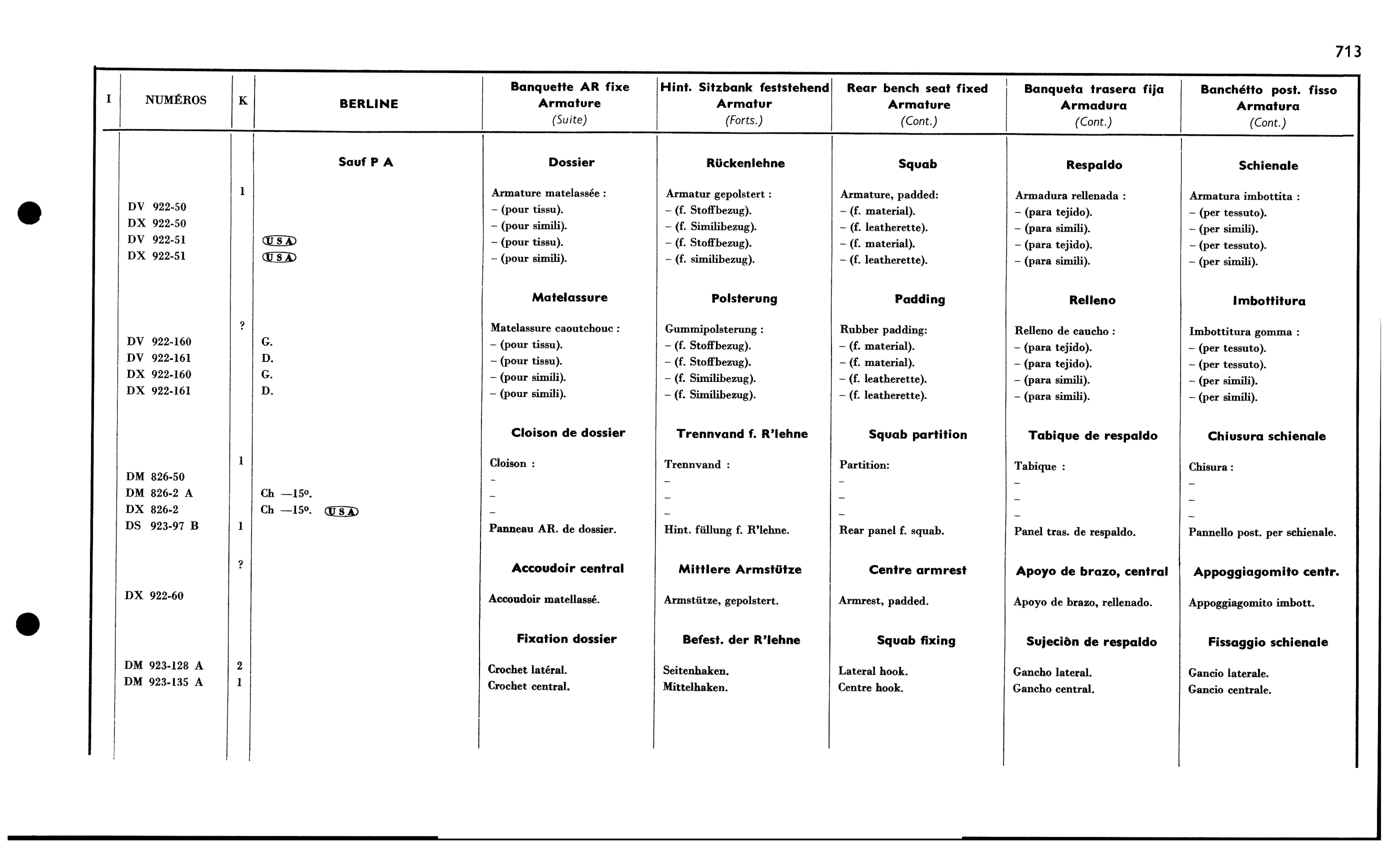 R. bench seat - Bl, page 625 of 688 — 577 Parts Catalogue — Volume I