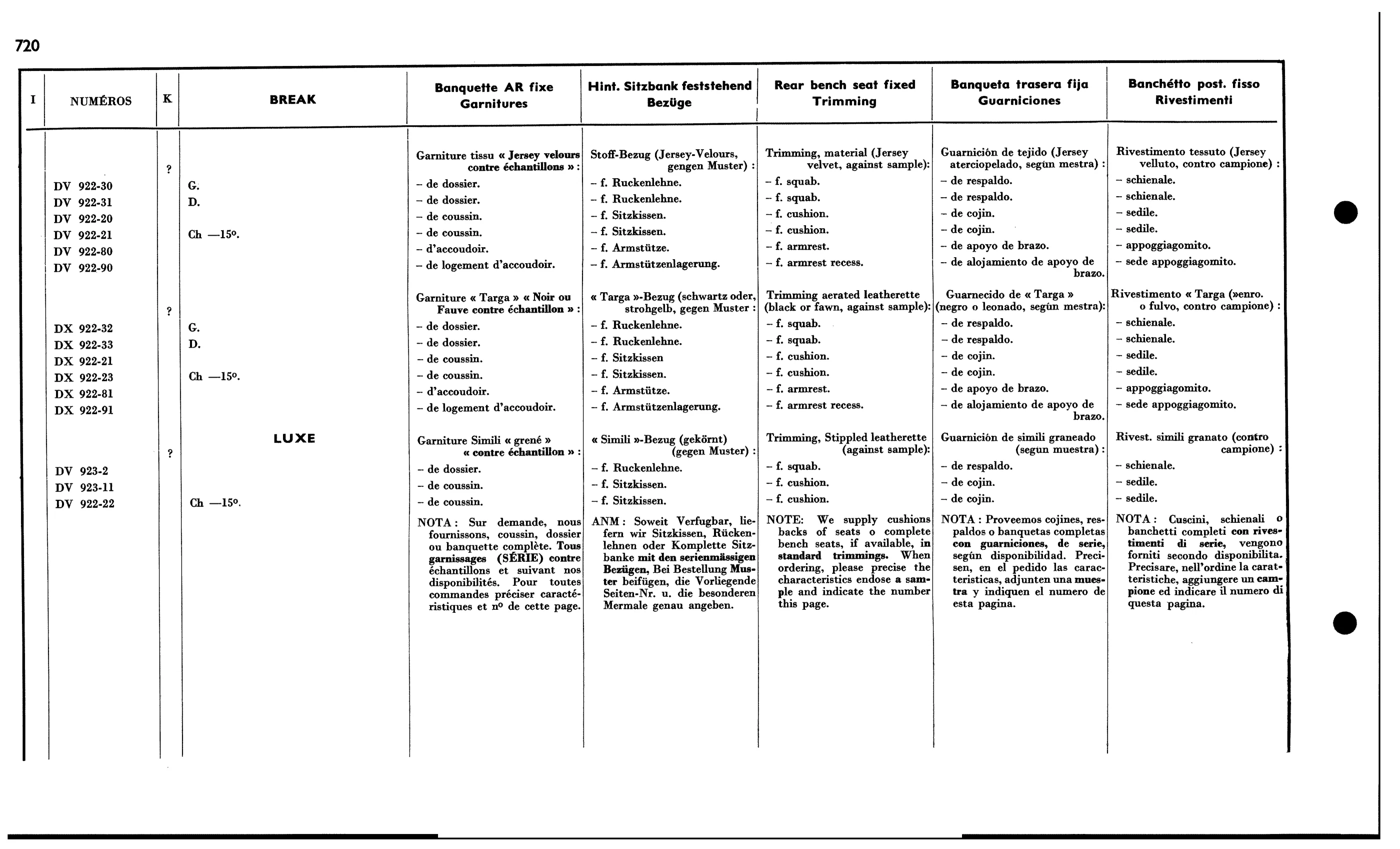 R. bench seat Bk fixed, page 632 of 688 — 577 Parts Catalogue — Volume I