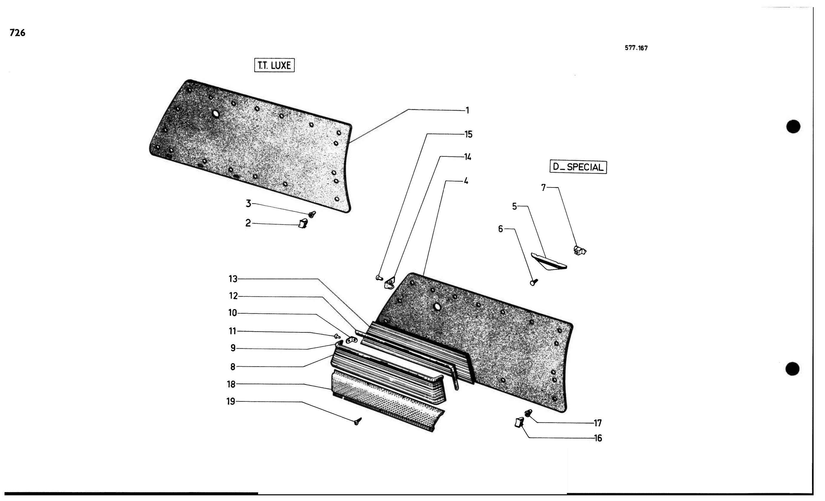 Fr. door int. trim Luxe, page 636 of 688 — 577 Parts Catalogue — Volume I