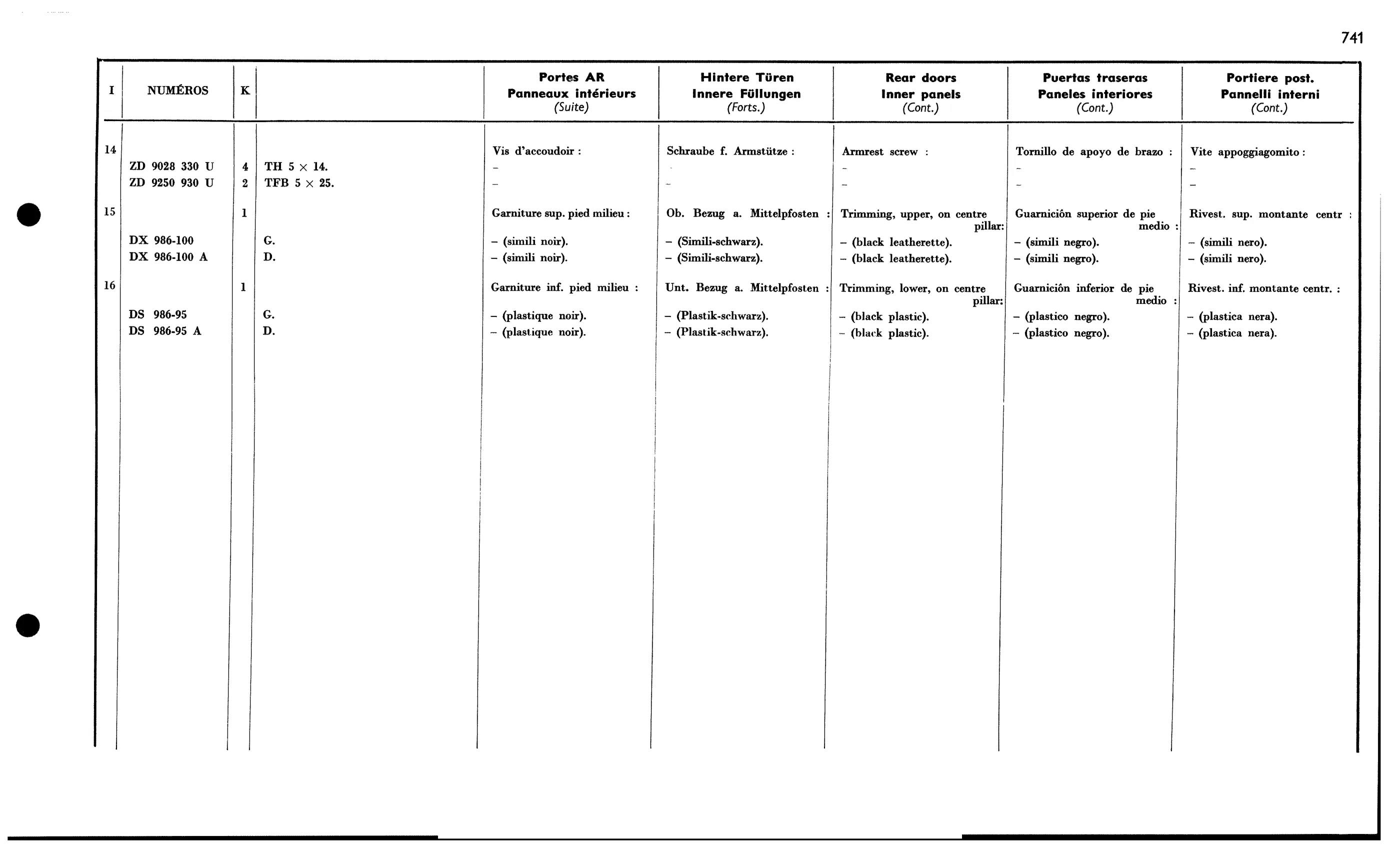 Rear door inner panels, page 648 of 688 — 577 Parts Catalogue — Volume I