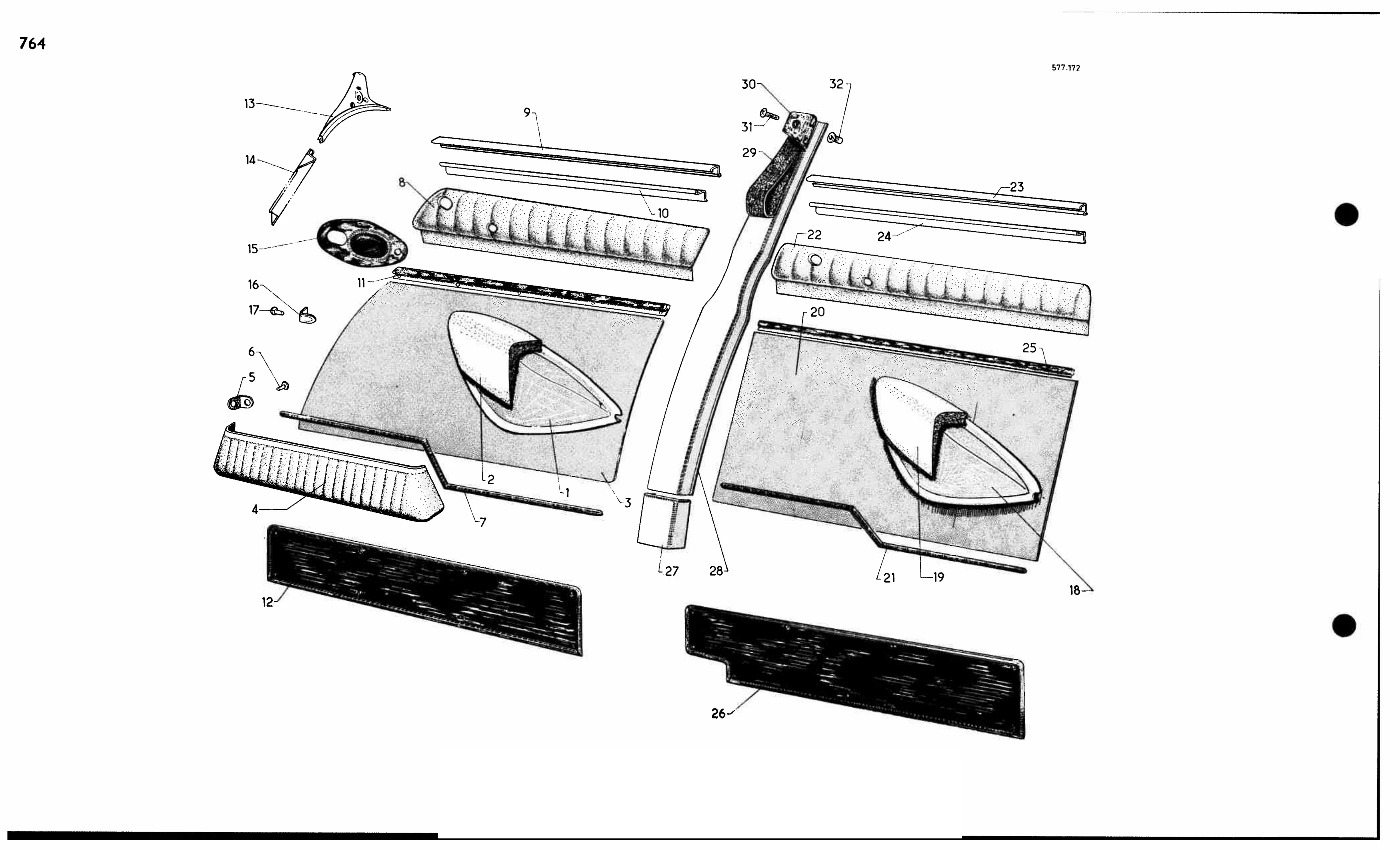 Pallas int. door trim, page 655 of 688 — 577 Parts Catalogue — Volume I