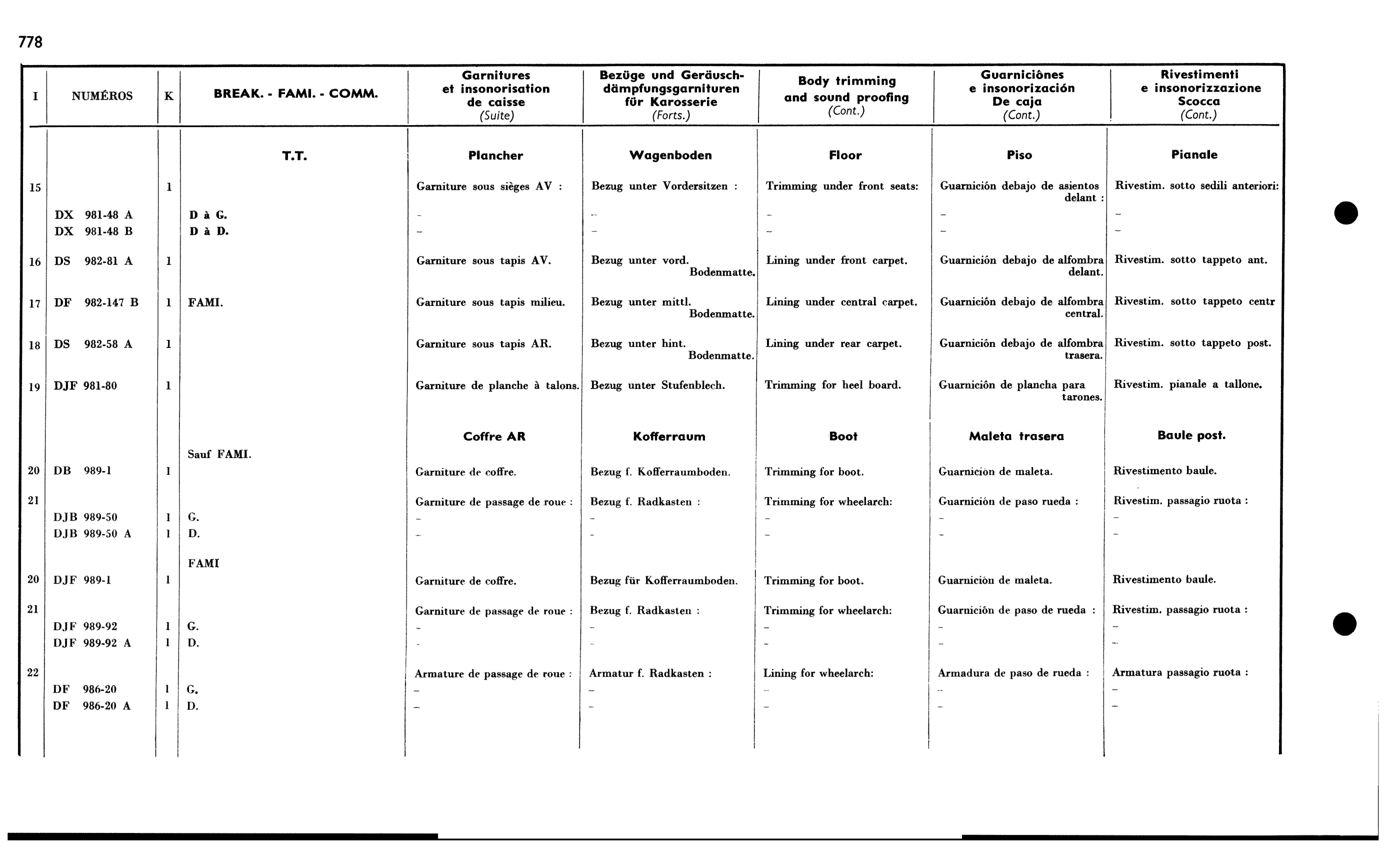 Body trim etc Bk, page 672 of 688 — 577 Parts Catalogue — Volume I