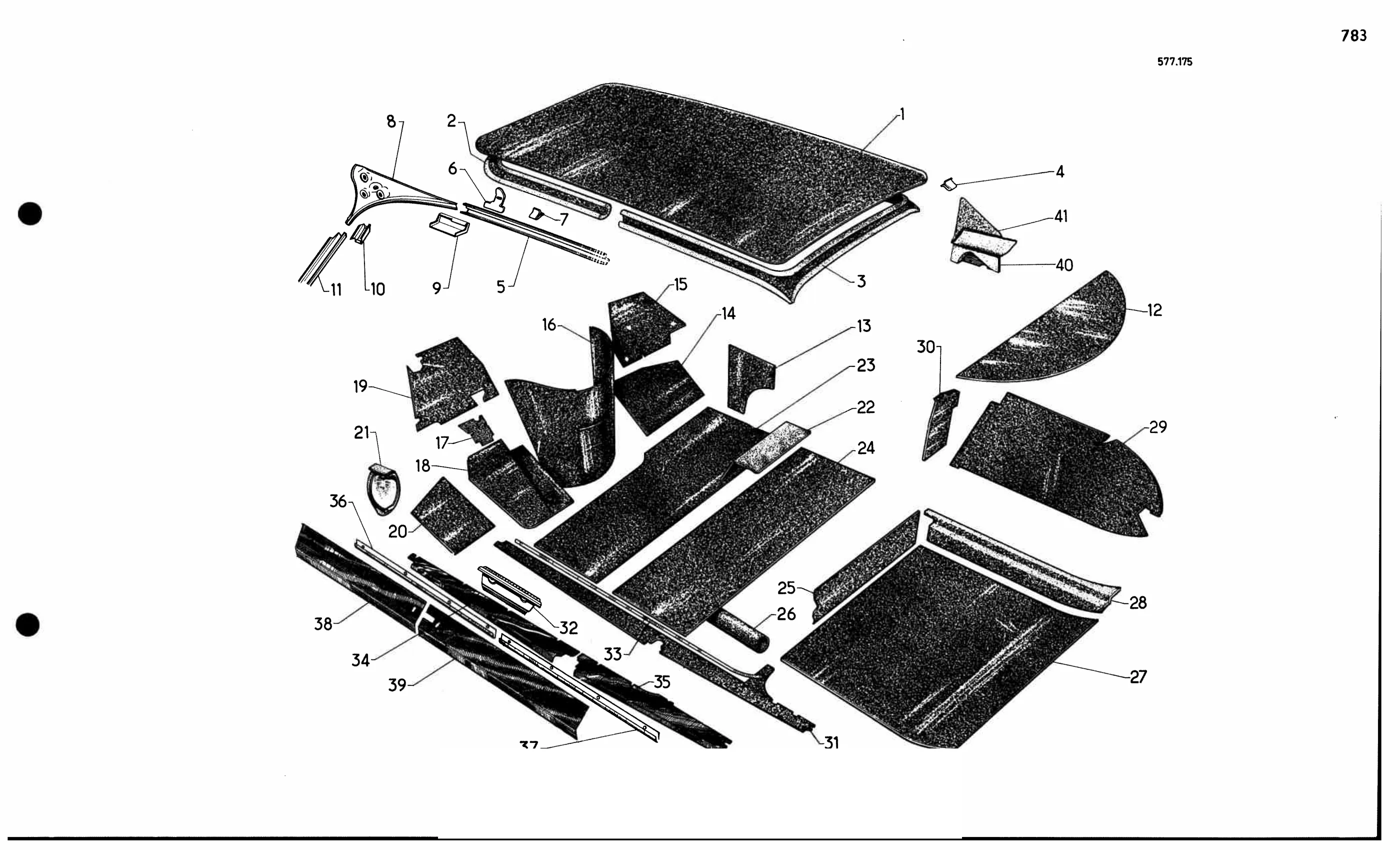 Body trim etc Bk, page 674 of 688 — 577 Parts Catalogue — Volume I