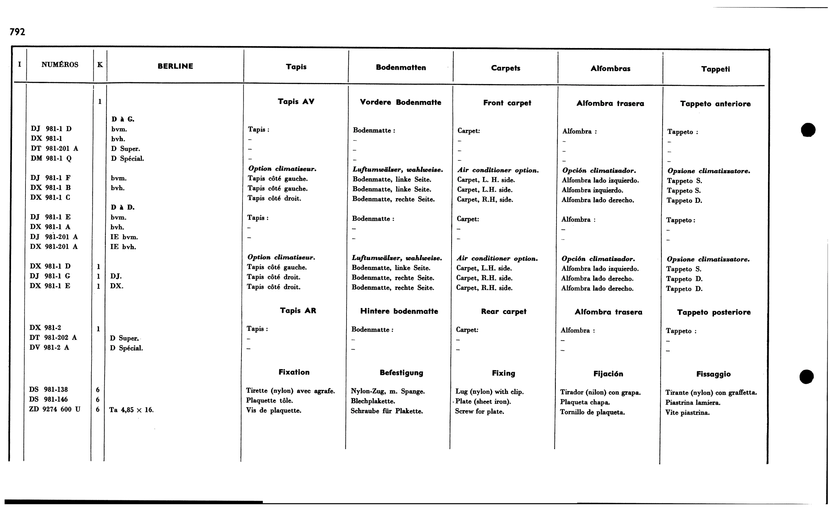 Carpets, page 680 of 688 — 577 Parts Catalogue — Volume I