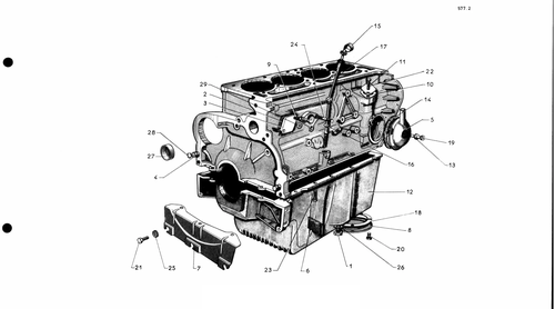 Cylinder block - flywheel end, page 62 — 577 Parts Catalogue — Volume I