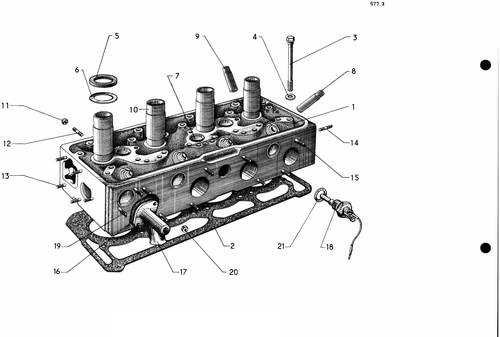 Cylinder head, page 65 — 577 Parts Catalogue — Volume I