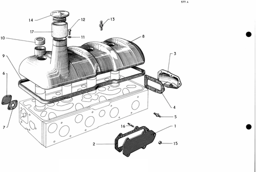 Cylinder head cover, page 68 — 577 Parts Catalogue — Volume I