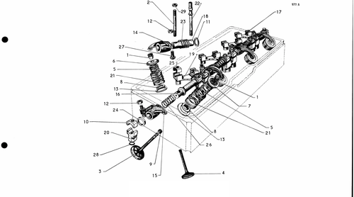 Valves, rockers, page 70 — 577 Parts Catalogue — Volume I