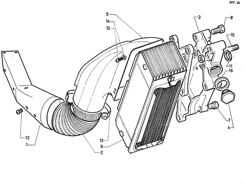Oil cooler, page 124 — 577 Parts Catalogue — Volume I