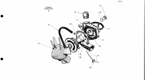 Water pump, fan, page 126 — 577 Parts Catalogue — Volume I