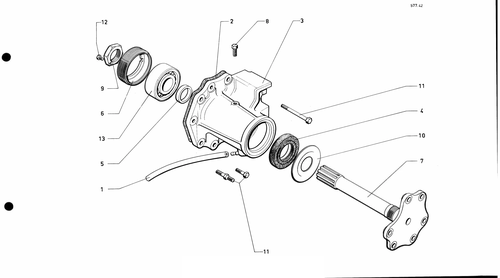 Diff shaft, bearing, page 186 — 577 Parts Catalogue — Volume I