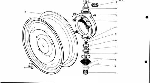 Front swivel, wheel, page 224 — 577 Parts Catalogue — Volume I