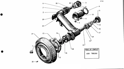 Rear arm, hubs, page 226 — 577 Parts Catalogue — Volume I