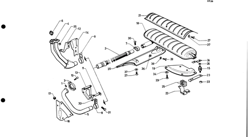 Exhaust, page 377 — 577 Parts Catalogue — Volume I