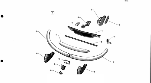 Bumpers, page 411 — 577 Parts Catalogue — Volume I