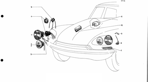 Front lights, page 434 — 577 Parts Catalogue — Volume I