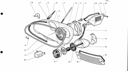 Front lights USA, page 437 — 577 Parts Catalogue — Volume I