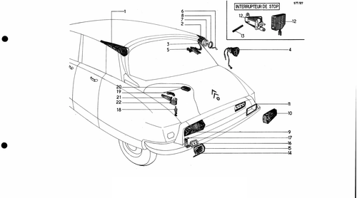 Rear lights, boot light, page 456 — 577 Parts Catalogue — Volume I