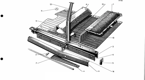 Centre parts (Bk), page 495 — 577 Parts Catalogue — Volume I