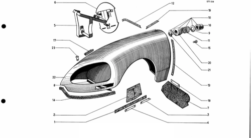 Front wings, page 504 — 577 Parts Catalogue — Volume I