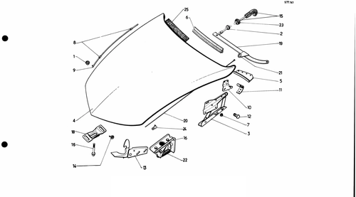 Bonnet, page 515 — 577 Parts Catalogue — Volume I