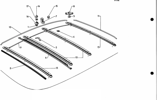 Luggage rack, page 530 — 577 Parts Catalogue — Volume I