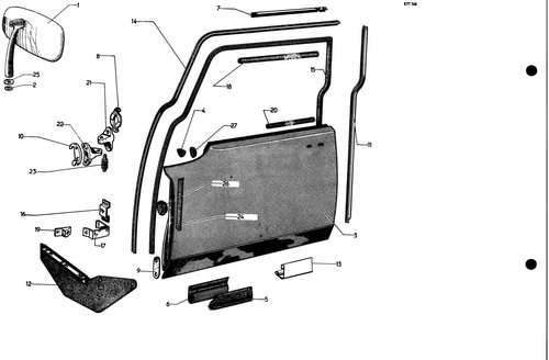 Front doors, page 532 — 577 Parts Catalogue — Volume I