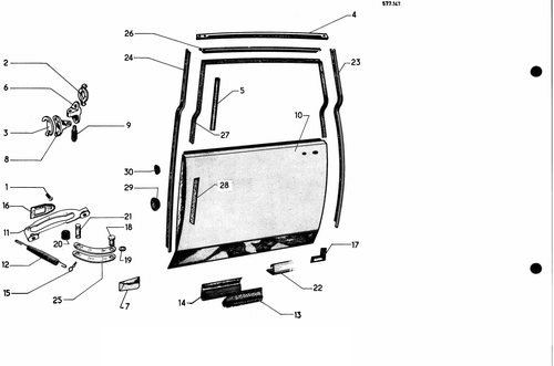 Rear doors - Bl, page 536 — 577 Parts Catalogue — Volume I