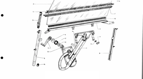 Window winder, page 551 — 577 Parts Catalogue — Volume I