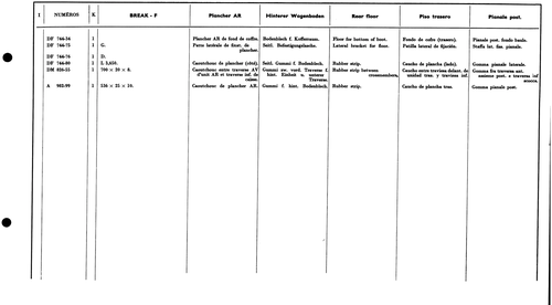 Rear floor - Bk F, page 580 — 577 Parts Catalogue — Volume I