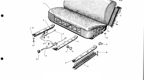 Front bench seat, page 617 — 577 Parts Catalogue — Volume I