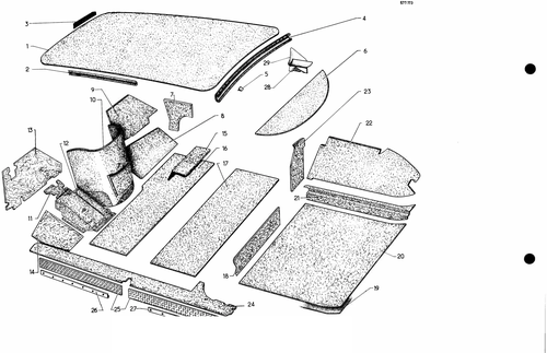 Body trim, sound proofing, page 664 — 577 Parts Catalogue — Volume I