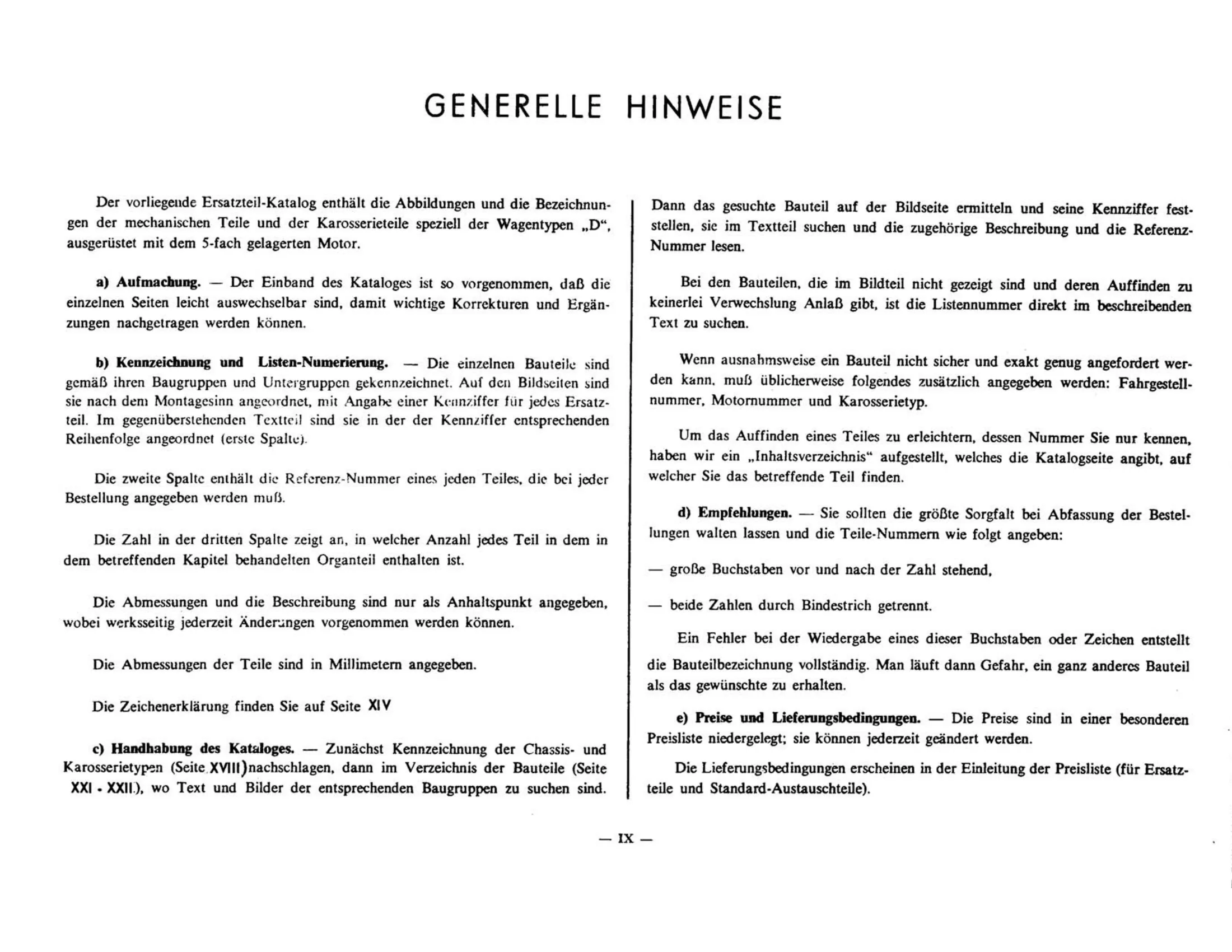 General information, page 9 of 344 — 598 Parts Catalogue — Volume I