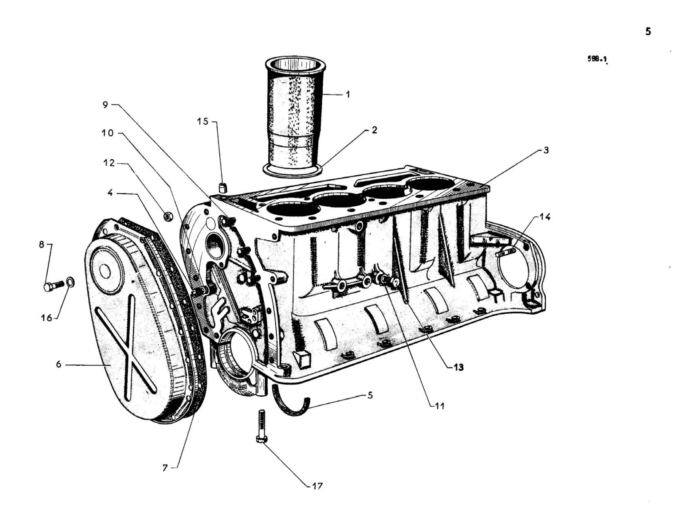 Cylinder block, page 47 of 344 — 598 Parts Catalogue — Volume I