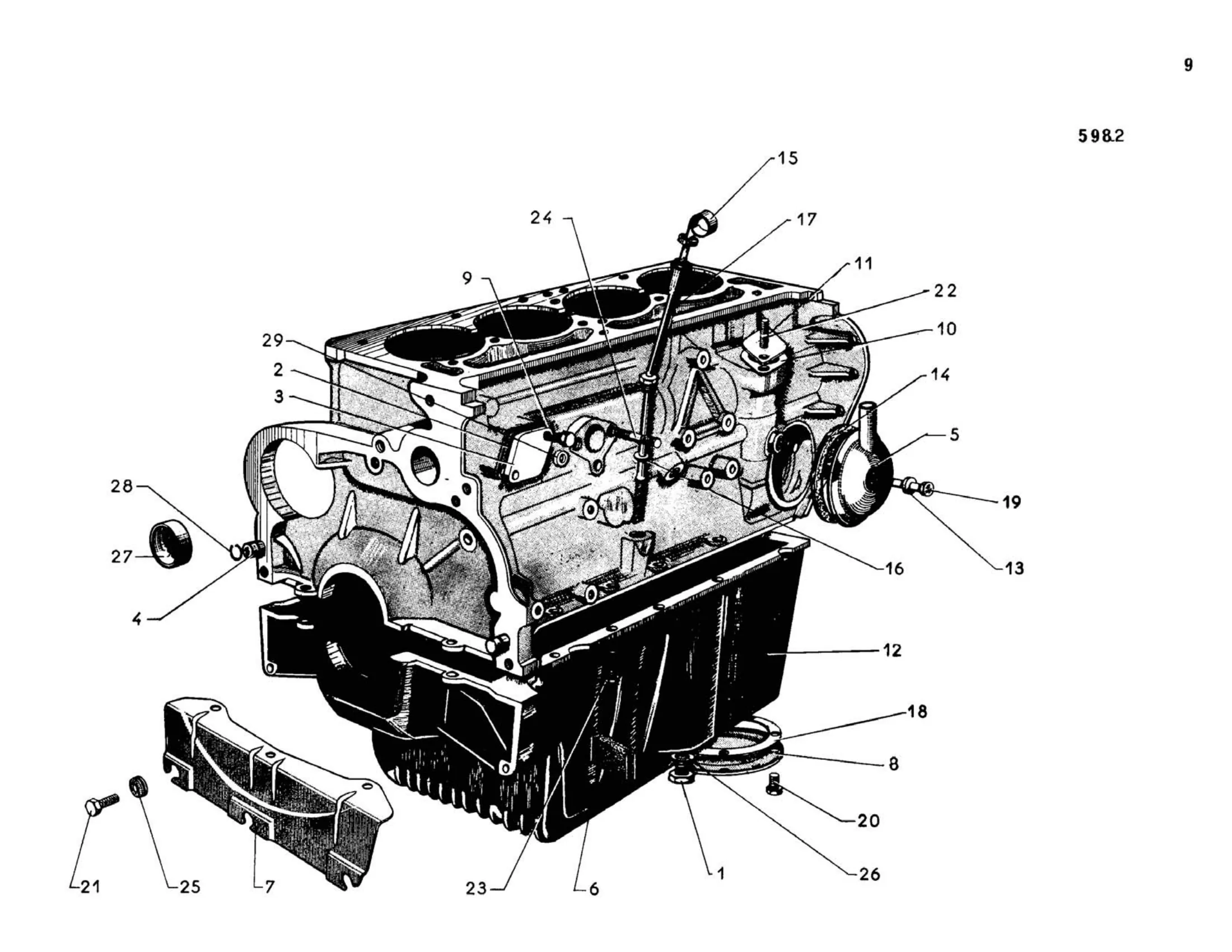 Cylinder block, page 50 of 344 — 598 Parts Catalogue — Volume I