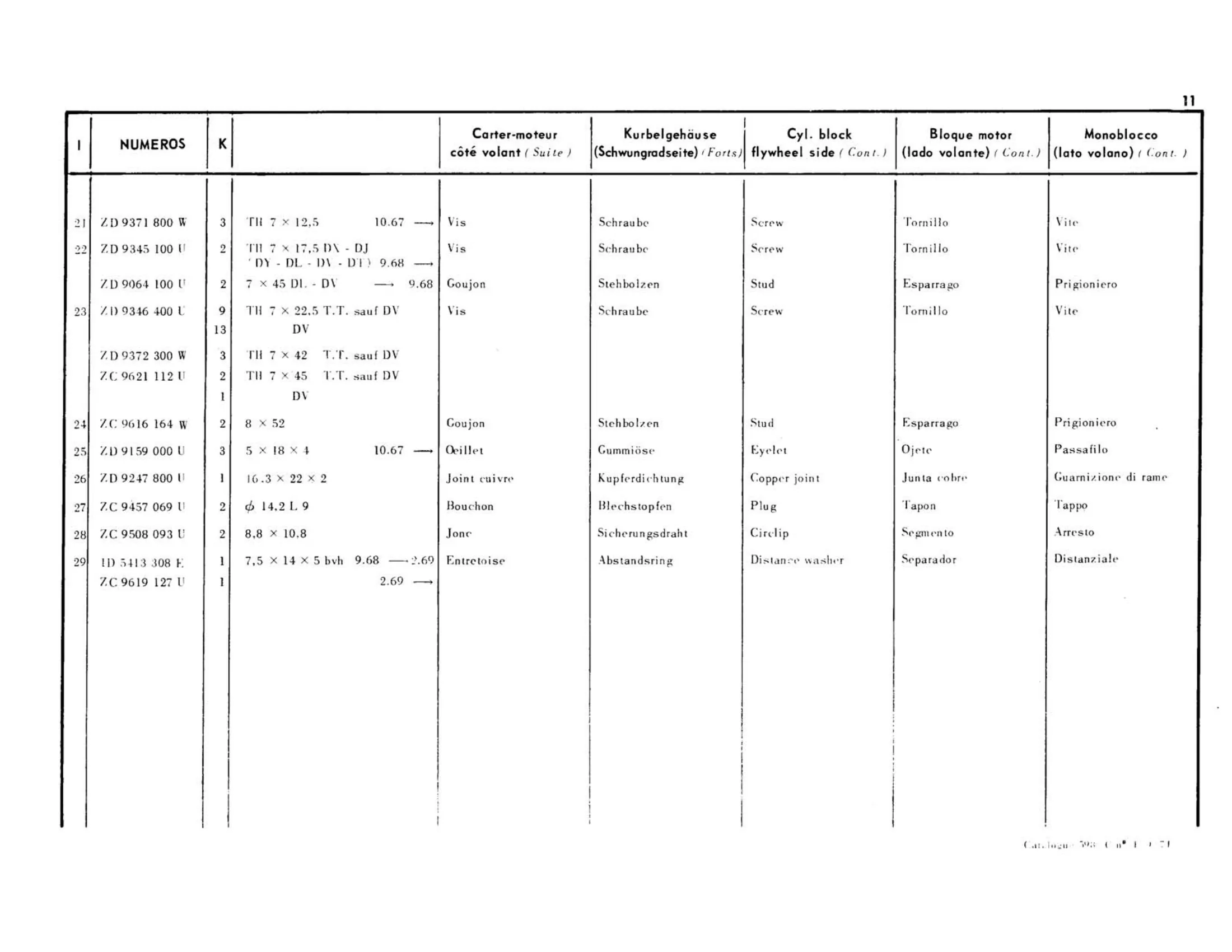 Cylinder block, page 52 of 344 — 598 Parts Catalogue — Volume I