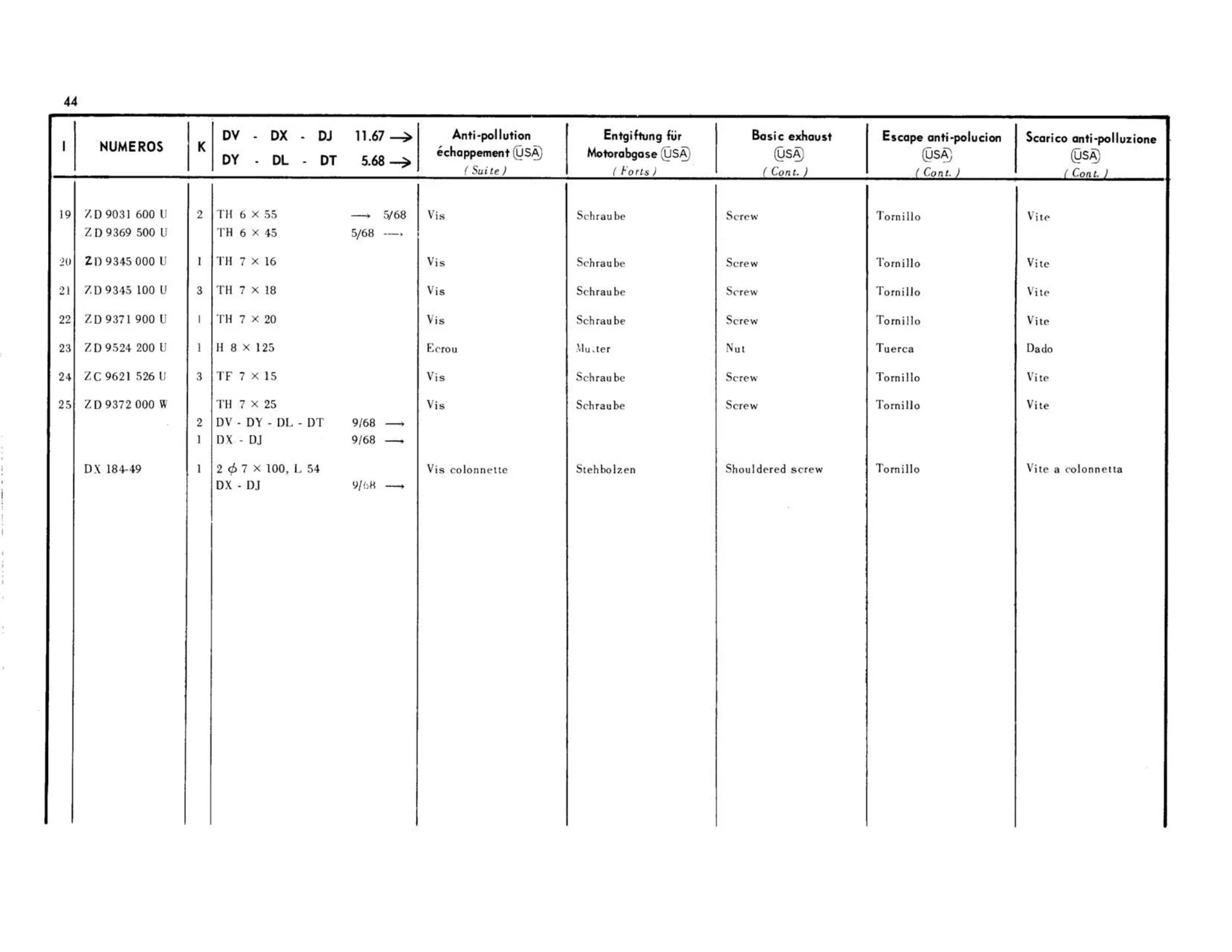 Pollution equipment, page 77 of 344 — 598 Parts Catalogue — Volume I