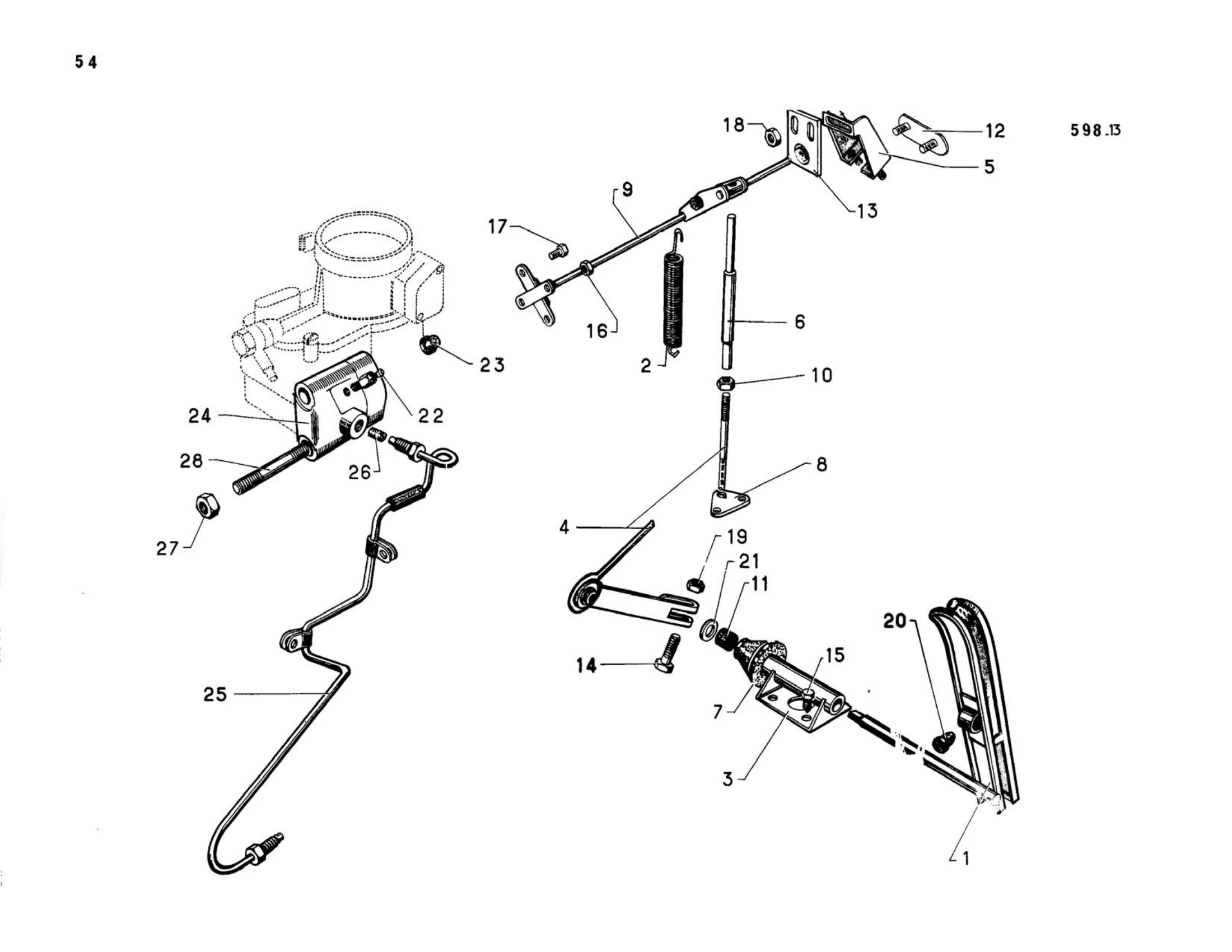 Throttle control, page 84 of 344 — 598 Parts Catalogue — Volume I