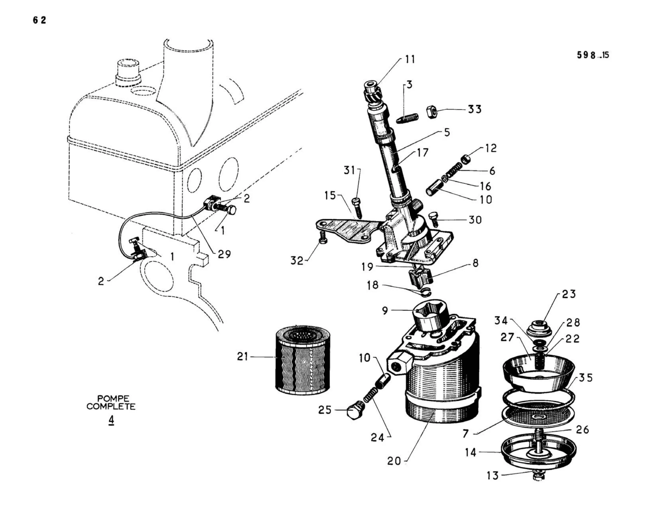 Oil pump, page 90 of 344 — 598 Parts Catalogue — Volume I