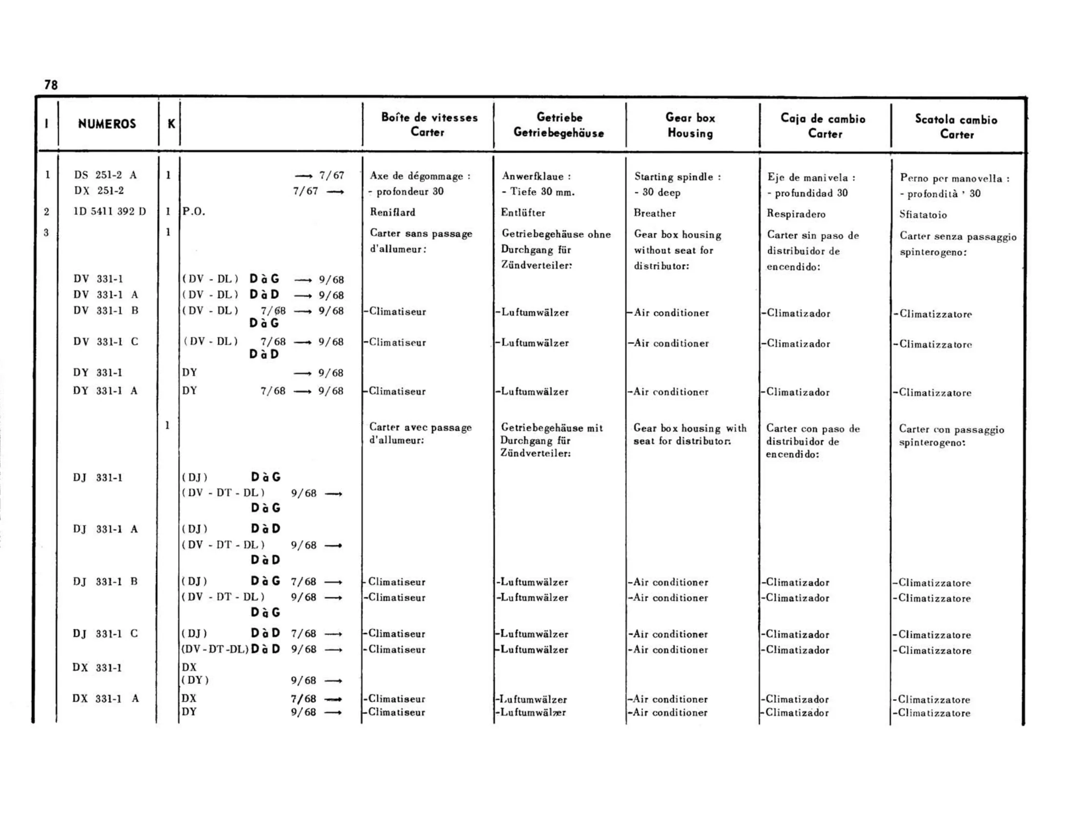 Housing, page 103 of 344 — 598 Parts Catalogue — Volume I
