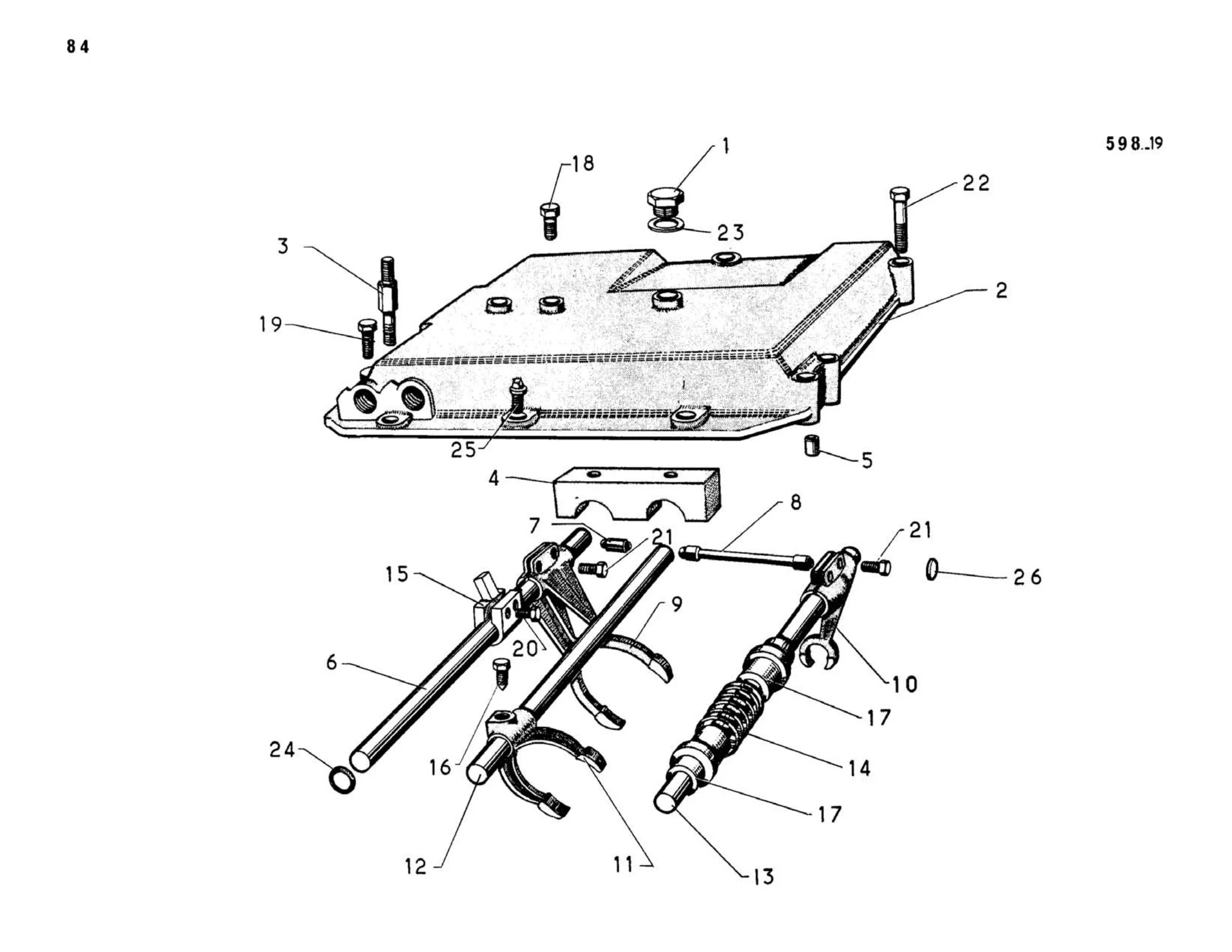 Cover, forks / BVH, page 106 of 344 — 598 Parts Catalogue — Volume I