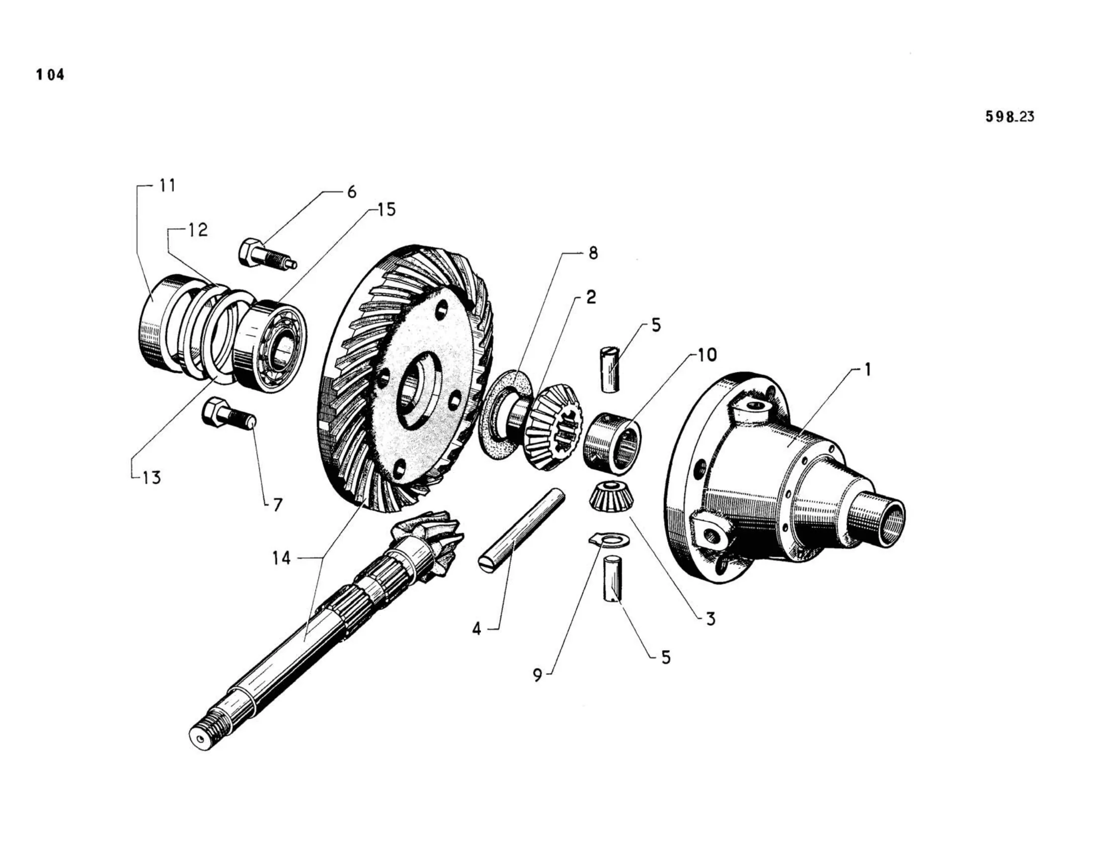 Shafts, pinions, page 119 of 344 — 598 Parts Catalogue — Volume I