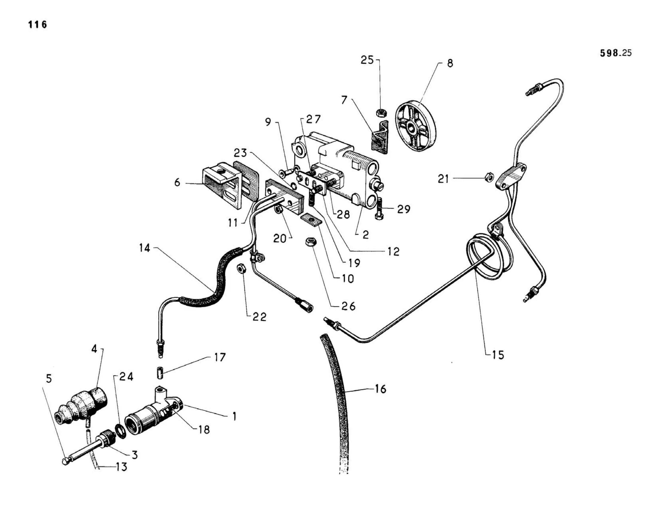 Centrifugal regulator, clutch lock, page 128 of 344 — 598 Parts Catalogue — Volume I
