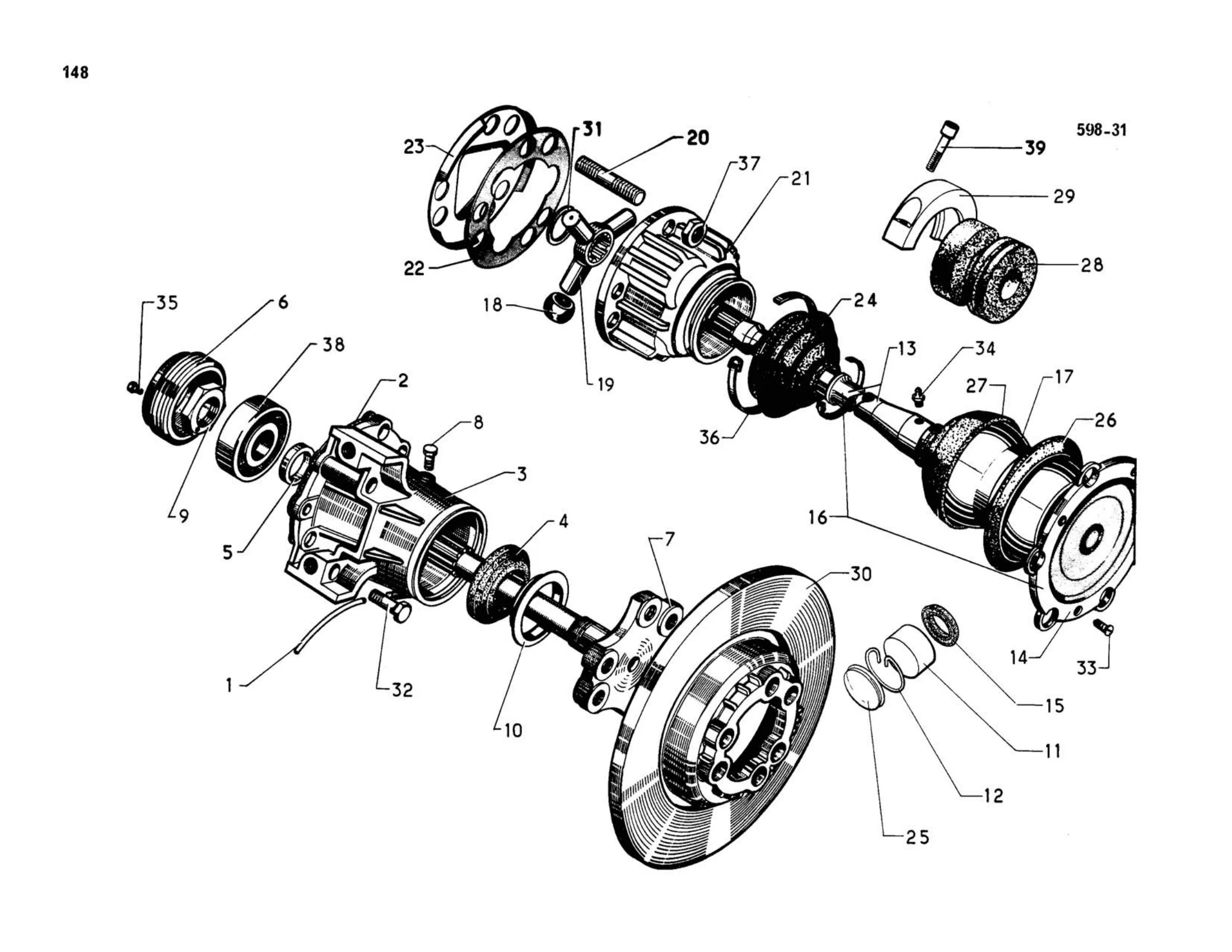 RHD, page 150 of 344 — 598 Parts Catalogue — Volume I