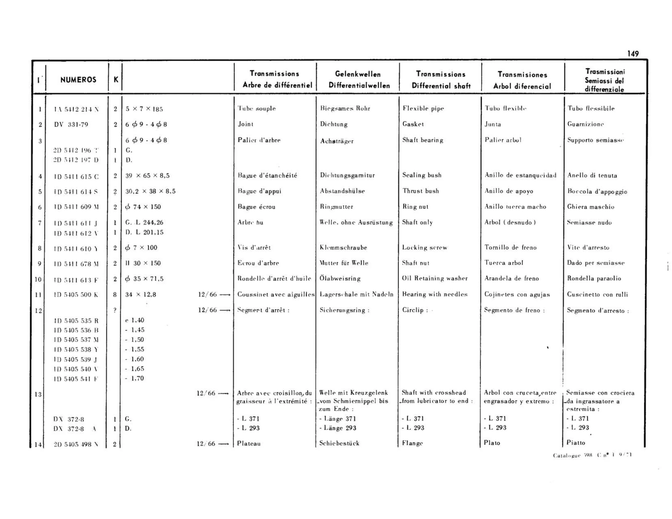 RHD, page 151 of 344 — 598 Parts Catalogue — Volume I