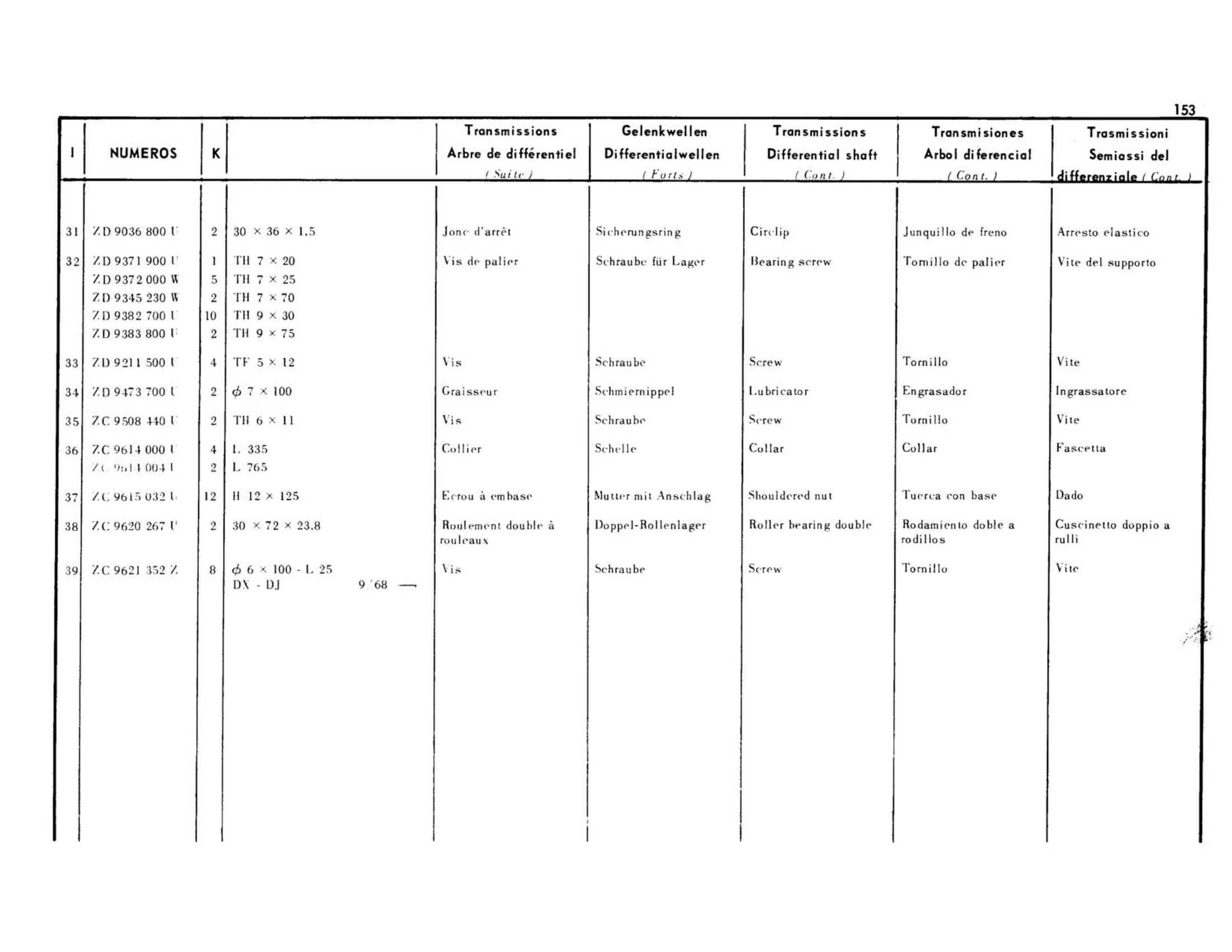 Final drive, brake rotors, axles, page 153 of 344 — 598 Parts Catalogue — Volume I